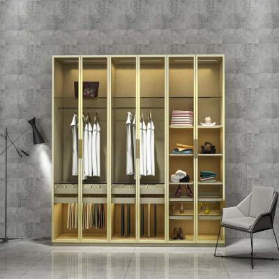 China Luxury Design (Height) Aluminum Wardrobe Closet Adjustable With Mirror for sale