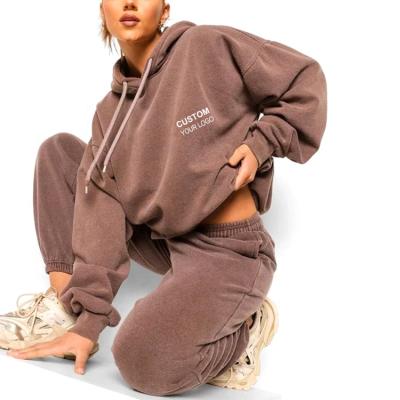 China Custom Made Solid Breathable Plus Size Streetwear Polyester 2 Piece Jumpsuit Set Women Tracksuit Joggers for sale