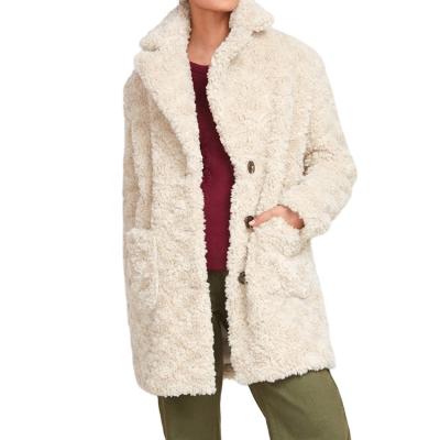 China Breathable Winter Fashion New Arrival Super Soft 100% Polyester Fabric Warmers Shear Solid Coat For Women for sale