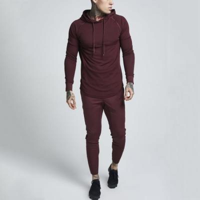 China 2018 Custom Men's Breathable Tracksuit With Pipe Retail Burgundy Tracksuit For Men for sale