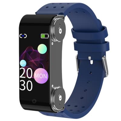 China Touch Screen Smart Watch Wristband Wireless Bluetooth Headset 2 in 1 Sports Amazon Best Smartwatch Tws Earbuds for sale