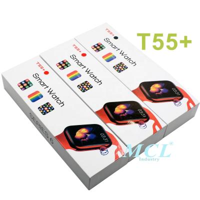 China 2022 Hot Selling Touch Screen T55 Plus Smart Smart Watch T55+ T55plus Watch Touch Screen BT Call Series 6 Wristband Band Smartwatch for sale