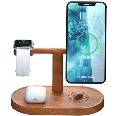 China Universal Qi Wireless Charging 15W Fast Charger 3 in 1 Desktop Wireless Magnetic Dock Multi Charging Stand for Smartwatch Earbuds Smart Phones for sale