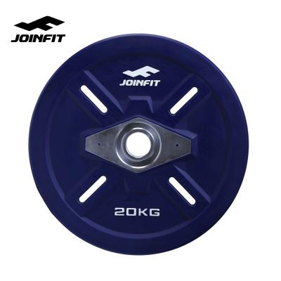 China Colored Gym PU Weight Bumper Plate Universal Toxic Proof for sale