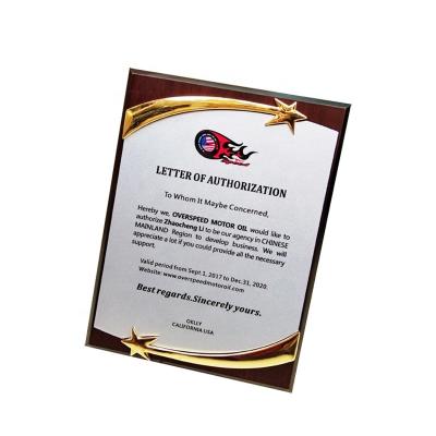 China Customizable Wood Designed 21*27cm Sports Awards Plaque for sale