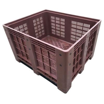 China Plastic pallet warehouse 1200x1000x760mm storage bin la grande caixa palete de plastico ventilated plastic pallet box for sale