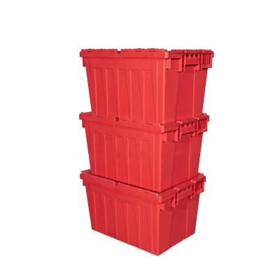 China Solid Box Stacking Warehouse Plastikkiste Logistics Plastic Turnover Box Case With Lid for sale