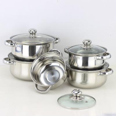 China Sustainable new item stainless steel cookware 10pcs set/induction cookware set/wholesale cookware for sale