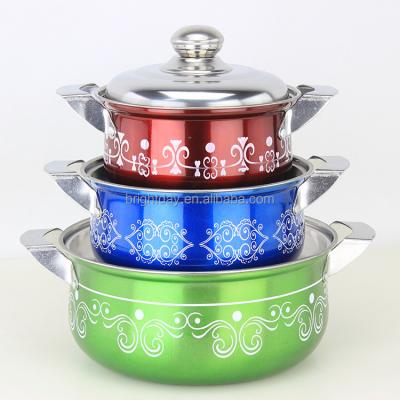 China Hot Sales India and Nigeria Sustainable Sales Stainless Steel Color Flower Design 10pcs Cookware Spray Set Cookware Set for sale