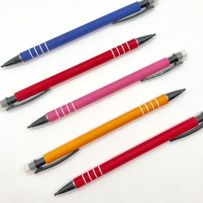 China Maxwri 0.7mm Hot Selling Plastic Pencils 0.5mm Barrel Propulsion Pencil Plastic Mechanical Rubberized Soft Barrel Lapiceros For Office for sale