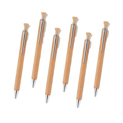 China office & Office Writing Pen Promotional Natural Wood Ballpoint Pen With Metal Clip For Office Writing Pen Maxwri High Quality Eco-Friendly School for sale