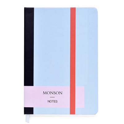 China Custom A5 Hardcover Classic Striped Notebook by Navy and Sky ColorBlock Hardcover Notebook for Office School Stationery for sale