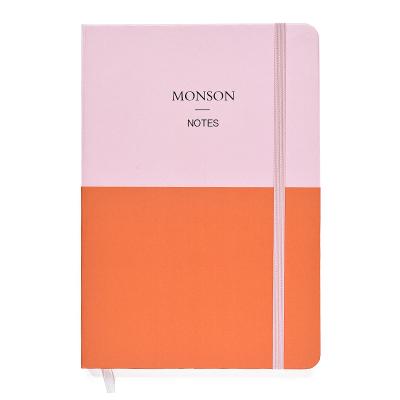 China Hardcover Wholesale Colorblock Notebook Classic Lined A5 Notebooks and Journals with Elastic Band for School Office for sale