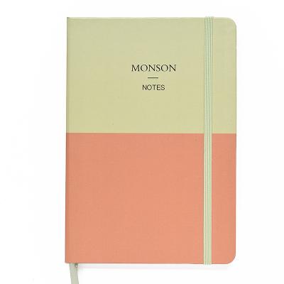 China Hardcover Book Two Tone Colorblock Notebook Custom A5 Notebooks and Journals with Elastic Band for School Office for sale