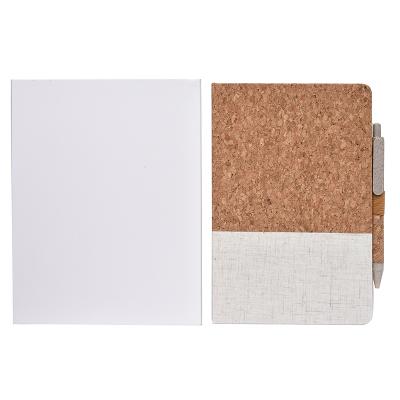 China Premium Set Cork Cover Notebook Vegan Gift A5 Hardcover Book Stationery Ordered Journal Hardcover Notebook With Pen For Office School for sale