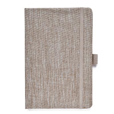 China Custom Eco-Friendly Color A5 Hardcover Canvas Book Cover Notebook with Elastic Closure and Inside Pocket for Office School Stationery for sale