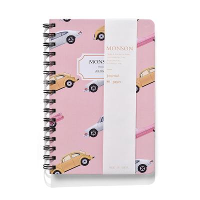 China Custom Vintage Cars Spiral Notebook A5 Cover Personalized Spiral Notebook with Elastic Band Closure for Office School Stationery for sale