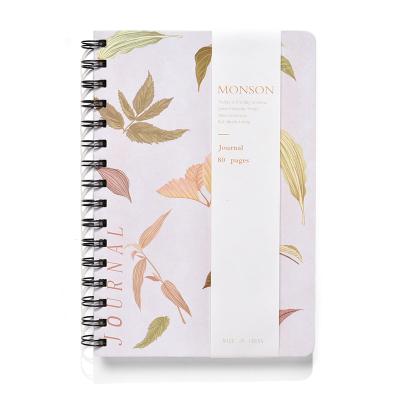 China Premium Custom Spiral Floral Design Journal Cover Personalized A5 Spiral Notebook with Elastic Band for School Office for sale