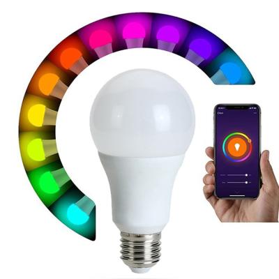 China Amazon Alexa Google Home IFTT Smart Remote Control Color Led Light Bulb 9w E27 Led RGB Bulb E27 Dimmable for sale