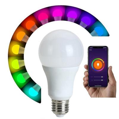 China Amazon Alexa Google Home IFTT 2022 in Running Smart Wi-Fi Bulb 9W 850lm Smart LED Color Changing RGB LED Bulb 9w e27 smart wifi smart led alexa for sale