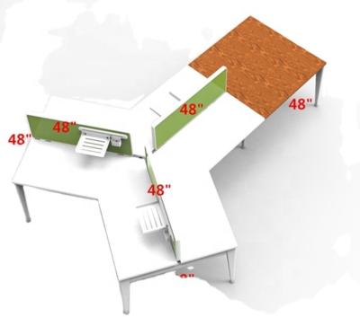 China (Height) Omni Factory Direct Sale 3 Person Adjustable 120 Degree Office Desk Workstation With Meeting Table for sale