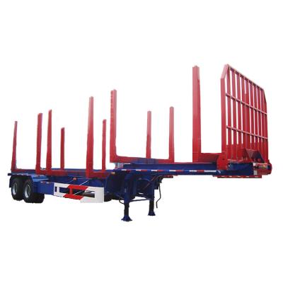 China Truck Trailer 3 Axle 4 Axle Wood Log Timber Cargo Transport Semi Trailer Timber Flatbed Log Timber Semi Trailer Truck Trailer for sale