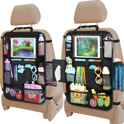 China Multifunction High Quality Car Back Seat Storage Bag Car Backseat Organizer Car Organizers With Touch Screen Tablet for sale