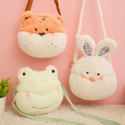 China Free Sample Plush Animal Shaped Purse Rabbit Bear Pig Tiger Bear Tiger Makeup Organizer Shoulder Bag Girls Stuffed Plush Toy for sale