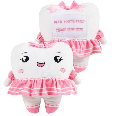 China Decoration Tooth Fairy Pillow Kit With Notepad And Keepsake Soft Pocket Tooth Pillow For Kids Plush Tooth Fairy Gifts For Girls for sale