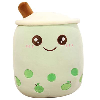 China Cute Plush Bubble Teacup Shaped Pillow With Suction Tubes Plush Boba Teacup Boba Teacup Toy Figurine Cartoon Bubble Tea Plush Pillow for sale