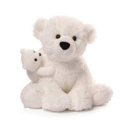 China Plush Stuffed White Polar Bear With Baby Logo Plush Toy Gifts For Kids Polar Bear Custom Baby Plush Toy for sale