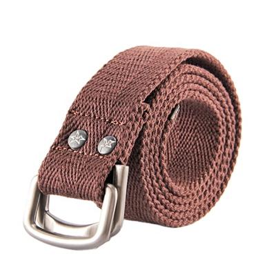 China Coloful Casual Custom Double D-Rings Thicken Webbing Belt Webbing Nylon Belt for sale