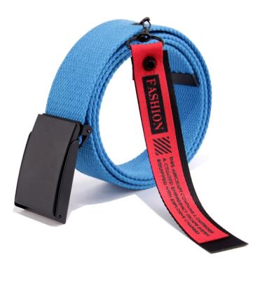 China Polyester / Cotton Fabric Cotton Fabric Web Students Fashion Woven Custom Canvas Belt for sale