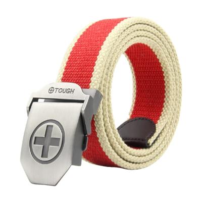 China Factory wholesale sheer outdoor casual cotton fashion alloy canvas belt rescue training belt for sale