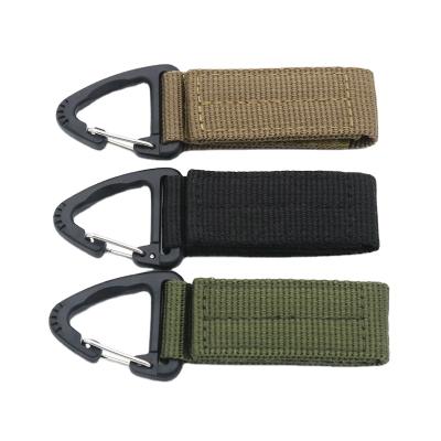 China Fashion Molle Multifunction Outdoor Hook Button Nylon Key Chain Ribbon for sale