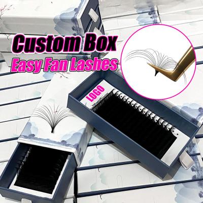 China Private Label Light and Soft Volume Easy Fan Eyelash Extensions 0.03 0.05 0.07 0.10 Automatic Easy Fans Lash Bloom Extension for sale