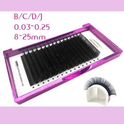 China Cc Different Volume Cashmere Full Volume Eyelash Jet Black Trays Private Label High Quality Deep Curl Matte Hair Extension Trays for sale