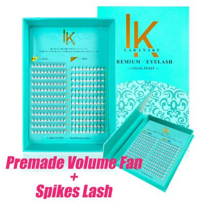 China Promade Long Natural Loose Fans 3d Premade Volume Fans Mix Heat Bonded Russian Premade Fan Lashes Private Label Volume Eyelash Extension for sale