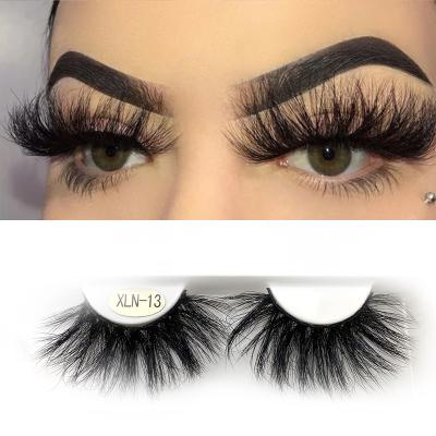 China Mink Eyelashes Vender 5d 25mm Natural False Mink Synthetic Human Hair False Fluffy Eyelash for sale