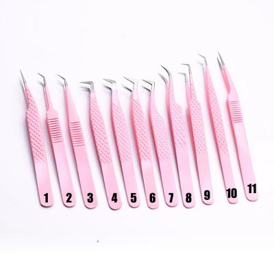 China Custom Lash Extension Applicator Eyelash Extension Eyebrow Fiber Tip Volume Tweezers Private Label Volume Eyelash Extension Tweezers for sale