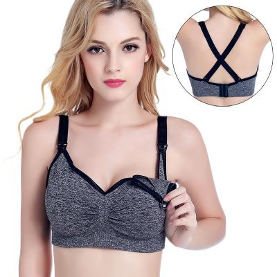 China Women's Front Closure Bra Push Up Women's Radiation Protection Wire Free Bra Large Size Seamless Comfortable Cross Back Bra for sale