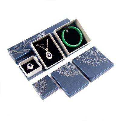 China New Fashion Recyclable Wholesale Velvet Jewelry Box Earring Box Custom Luxury Paper Necklace Gift Box for sale