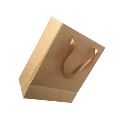 China Recyclable Custom Printing Folding Kraft Paper Packaging Bag Shopping Bag Kraft Paper Bag Making Machine for sale