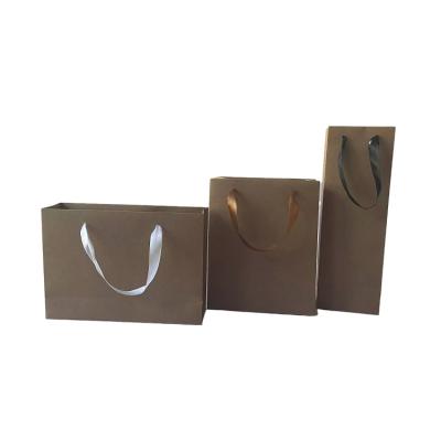 China Factory Wholesale Handmade Cheap Price Custom Recyclable Logo Brown Shopping Paper Bag Kraft Paper Bag for sale