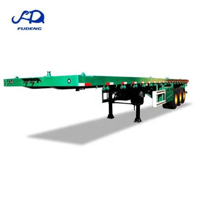 China High Tensile Q345B Seel China Hot Sale 40FT 3 Axle Flat Bed Trailer 20FT 40ft Shipping Container Flatbed Trailers for sale