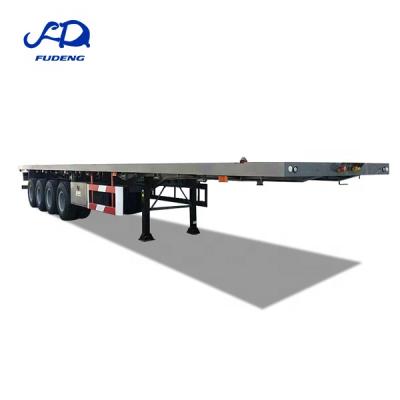 China China Flatbed Container Truck Semi Trailers 4 Axles Truck Chassis 40-60tons Capacity for sale