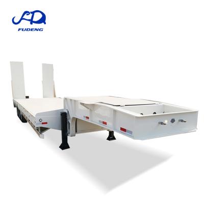 China High quality low bed semi truck trailer 3/4 axles gooseneck lowbed 60-80tons low bed trailers for sale