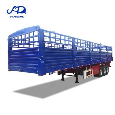 China Good price 3 axles 40ft fence cargo semi truck trailer 4axle 60tons livestock fence cargo animal trailer for sale