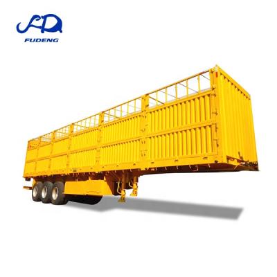 China Cheap Tri Axle Truck High Barrier Cargo Trailer Semi Trailers Body Semi Trailer In Sudan for sale