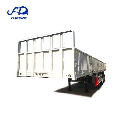 China Truck Trailer 3 Axles 40ft 12m 12.5m 40ton 50ton Side Wall Barrier Truck Trailer Semi Truck Trailer for sale